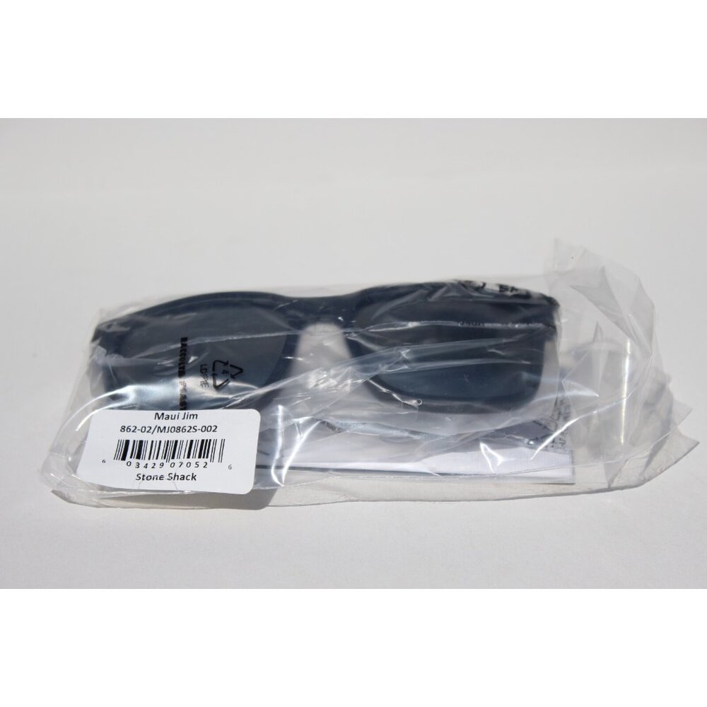 MAUI JIM Stone Shack POLARIZED Sunglasses 862-02 Black Crystal/Gray NEW Italy - Picture 10 of 11